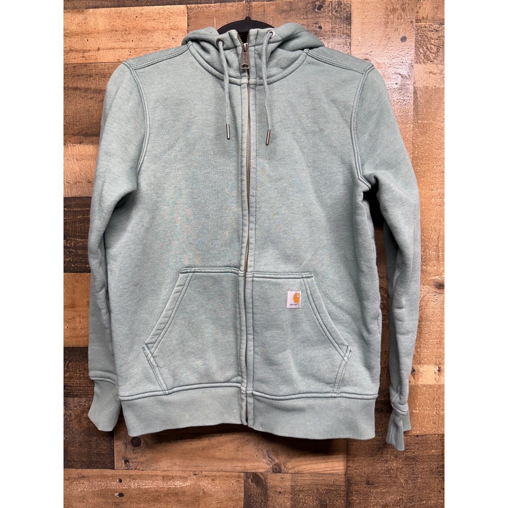 Carhartt‎ Relaxed Fit Full Zip Hoodie Light Teal Sweatshirt Womens S